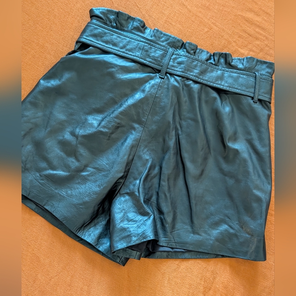 NEW All Saints Real Leather Shorts with Belt - Picture 4 of 10
